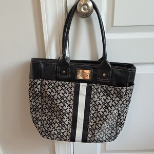Tommy Hilfiger Monogram Black and Cream Tote